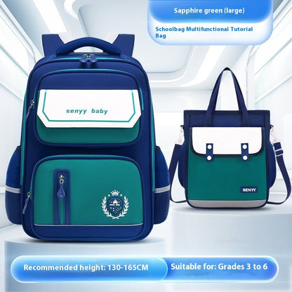 Children's Spine Protector Backpack With Water-repellent Large Capacity Oxford Cloth School Bag