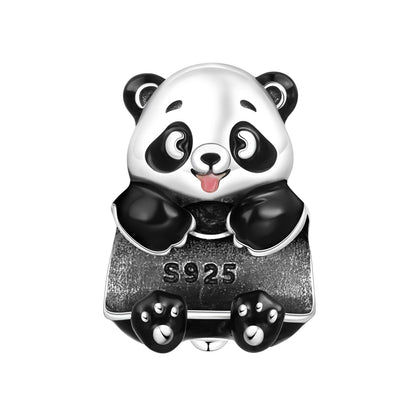 Cute Bamboo Panda DIY Copper Bead Pendant Jewelry Accessory