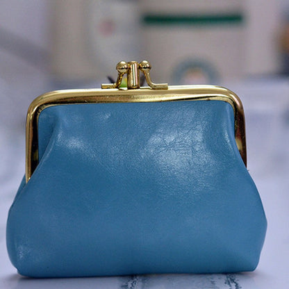 Retro Double-Layer Compact Oil Wax Leather Wallet