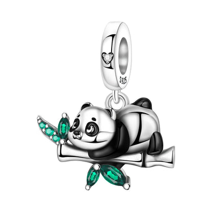 Cute Bamboo Panda DIY Copper Bead Pendant Jewelry Accessory
