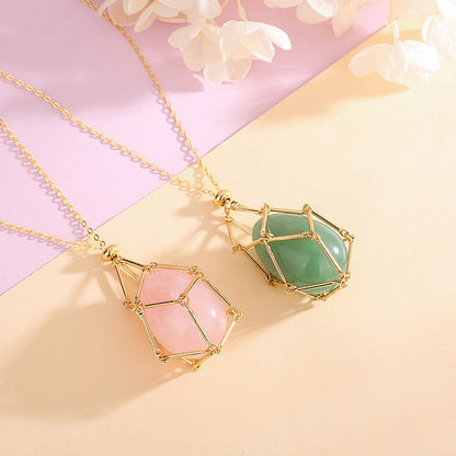 Spring New Natural Energy Crystal Pendant Ins Niche Design Valentine’s Day Bag Bag Peace Necklace