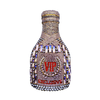 Champagne Bottle Diamond Hand Holding Dinner Bag