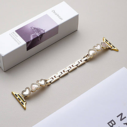 Loving-Heart Shell Metal Watch Strap