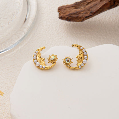 Fashion Stainless Steel Pearl Earrings