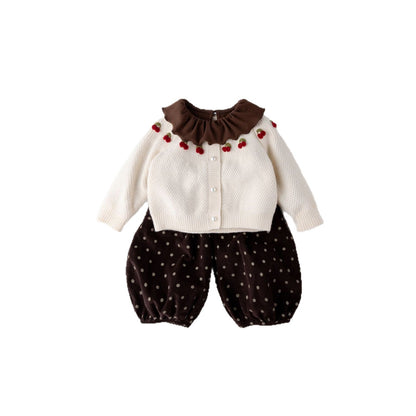 Toddler Girls Cotton Cardigan Clothing Set