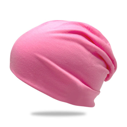 Solid-color Double-layer Pullover Beanie Thin Style