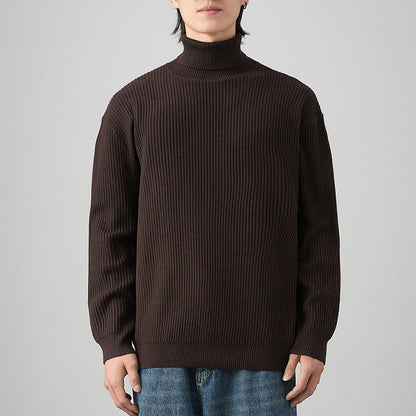 Autumn Winter Solid Color Loose Fit Thick Warm Inner Knit Base Layer