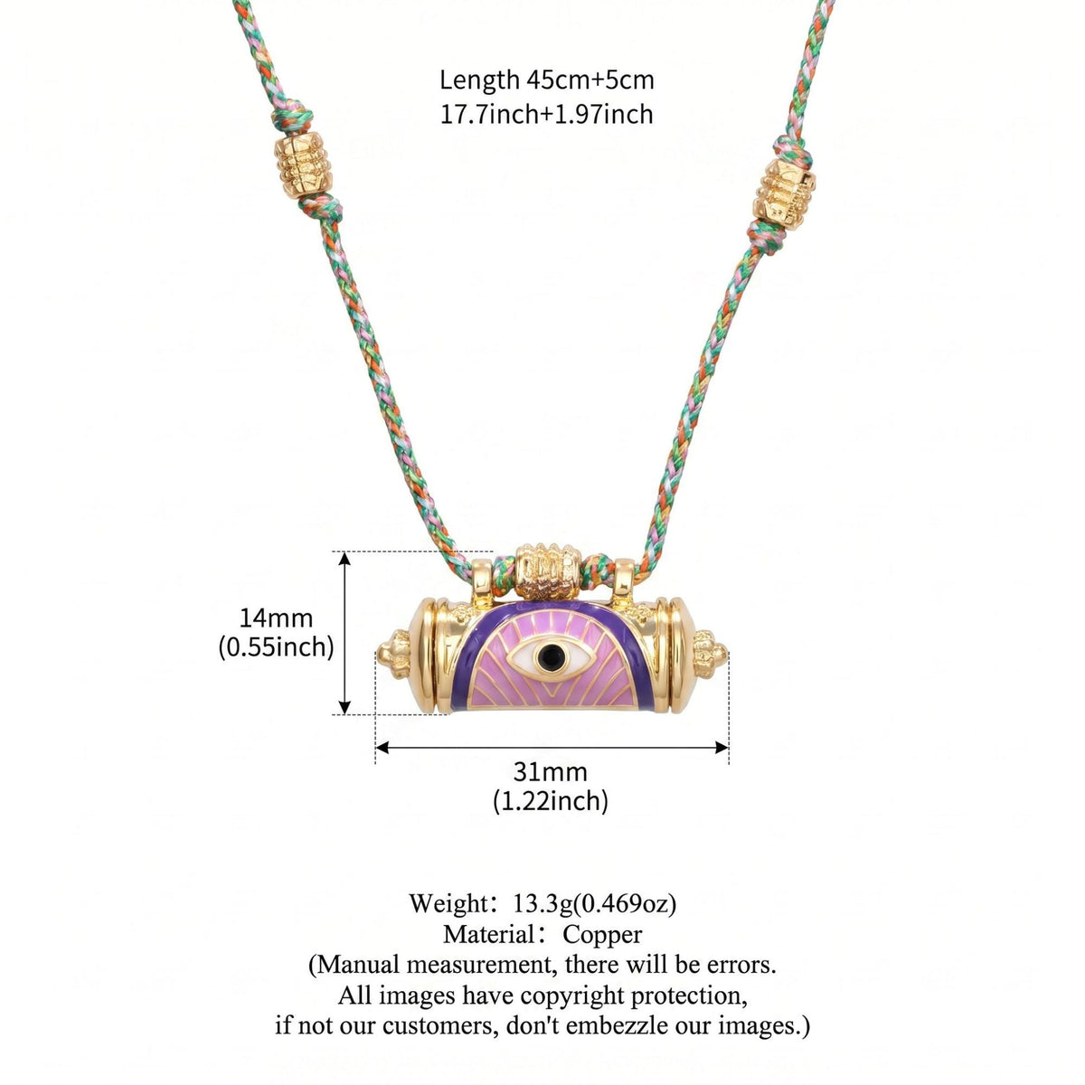 Evil Eye Kaleidoscope Necklace Clavicle Chain