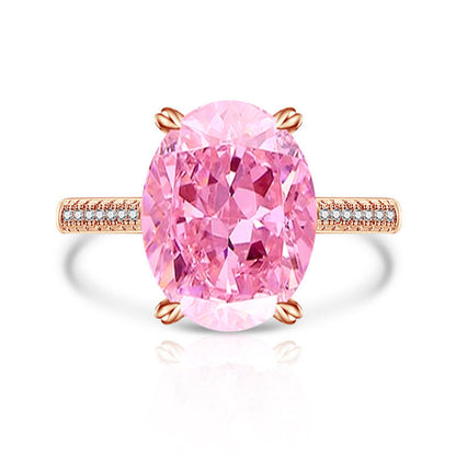 Female Versatile Casual Papalacha High Carbon Diamond Ice Flower Ring