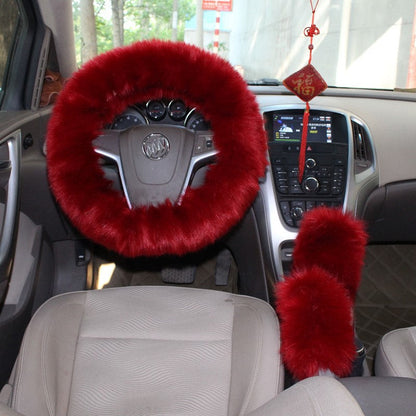 Wool Steering Wheel Cover Long Wool Handle Cover