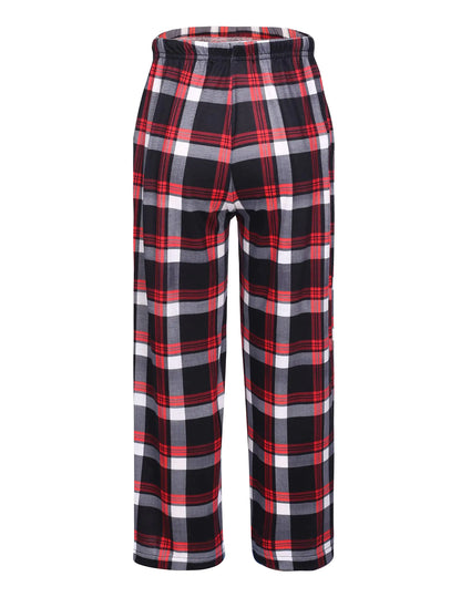 Ekouaer Boys Pajama Pants Long Sleep Pants Soft Elastic Waist Pajama Bottoms Plaid Lounge Pants with 2 Pockets 4-14 Years A-yarn Dyed Lattice2 4-5T - # BOAA11710001