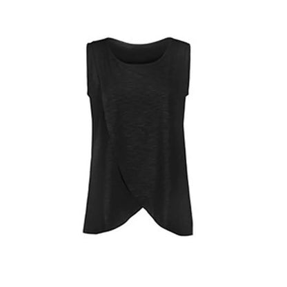 European American Round Neck Sleeveless Maternity Dress - # NURSGA11210101