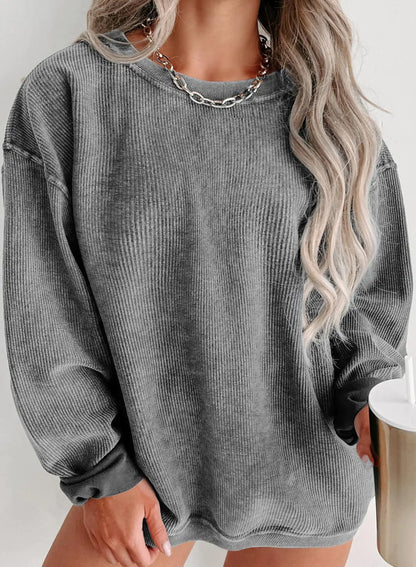 Eytino Women Plus Size Sweatshirts | Long Sleeve | Crew Neck | Casual Oversized Soft Pullover | Tops Shirts| 5X | Grey - # WOAA21510014-PRG
