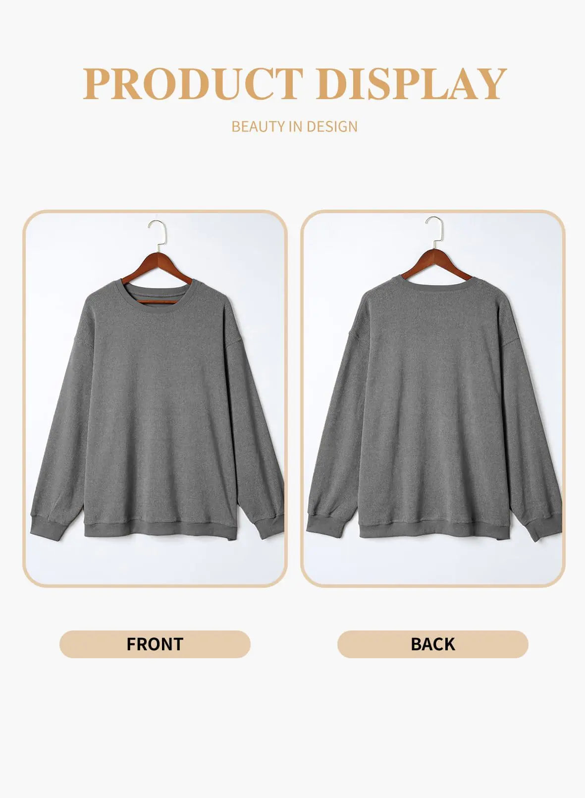 Eytino Women Plus Size Sweatshirts | Long Sleeve | Crew Neck | Casual Oversized Soft Pullover | Tops Shirts| 5X | Grey - # WOAA21510014-PRG