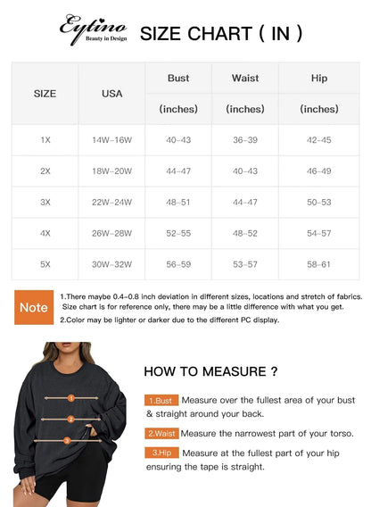 Eytino Women Plus Size Sweatshirts | Long Sleeve | Crew Neck | Casual Oversized Soft Pullover | Tops Shirts| 5X | Grey - # WOAA21510014-PRG