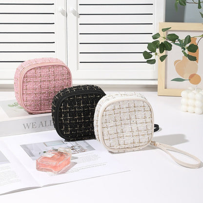 Chanel-style Makeup Bag With Handle Waterproof Storage Travel Organizer