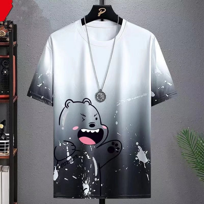 Gradient Half-length Sleeve Versatile Casual T-shirt