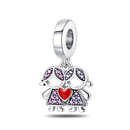 DIY Sisterhood Heart-shaped Bead Pendant Jewelry Accessory