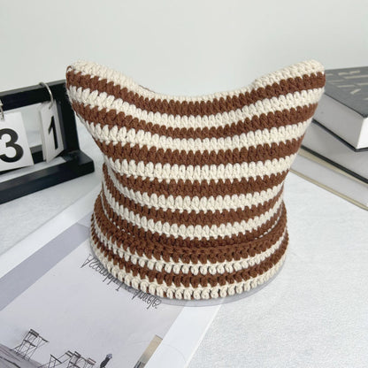 Simple Striped Casual Wool Hat