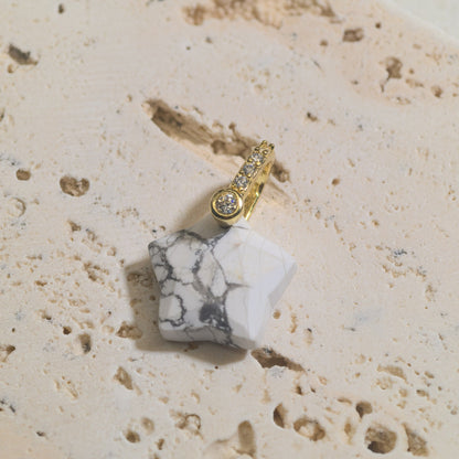 Natural Stone Cut-surface Star Pendant Five-pointed Star Charm