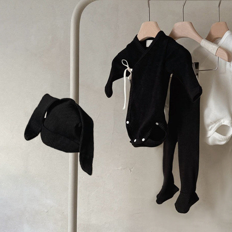 Newborn Clothes Romper Rabbit Ear Hat Set