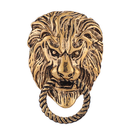 Fierce Lion Head And Tiger Personalized Vintage Brooch