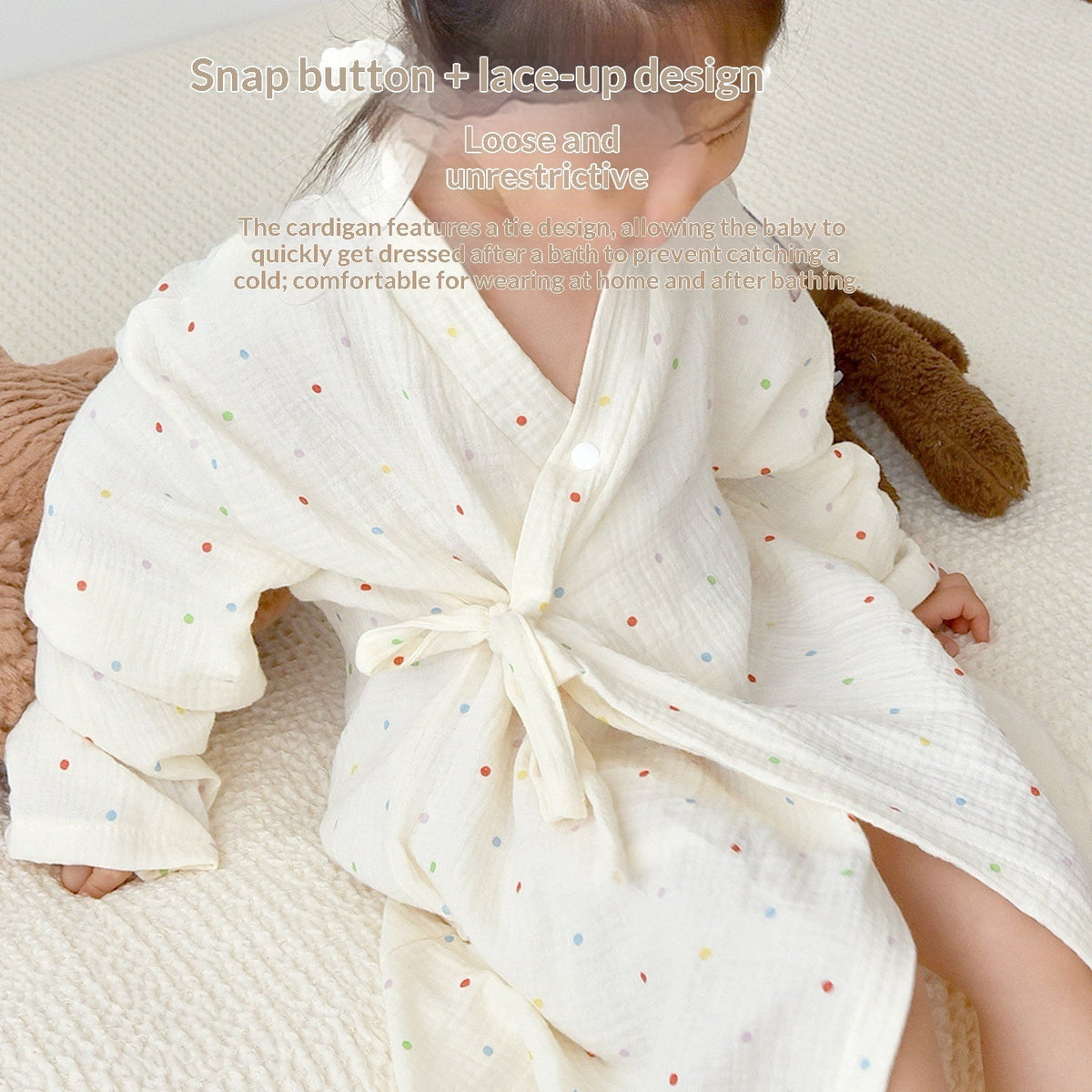 Baby Cotton Gauze Absorbent Breathable Bath Wrapped Towel