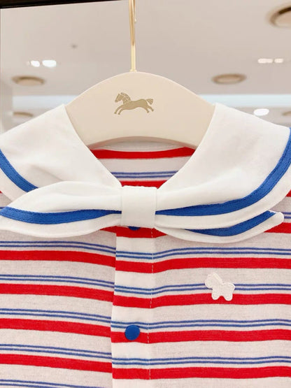 Little Flying Horse Baby Pure Cotton Cartoon Striped Onesie