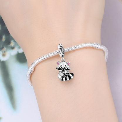 Cute Bamboo Panda DIY Copper Bead Pendant Jewelry Accessory