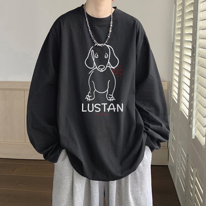 Cartoon Puppy Printed Long Sleeve T-shirt