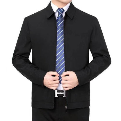 Turn-down Collar Dad-style Button-up Casual Summer Jacket