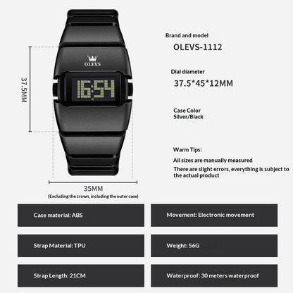 Fashionable Digital Display High-end Square-shaped Student Electronic Watch