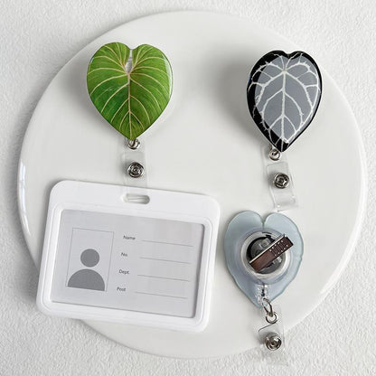 Rotating Leaf Acrylic Epoxy Work ID Badge Employee ID Card Alligator Clip