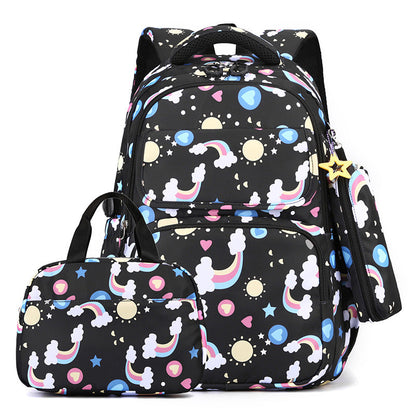 Back-protecting Large-capacity Three-piece Student School Bag Set