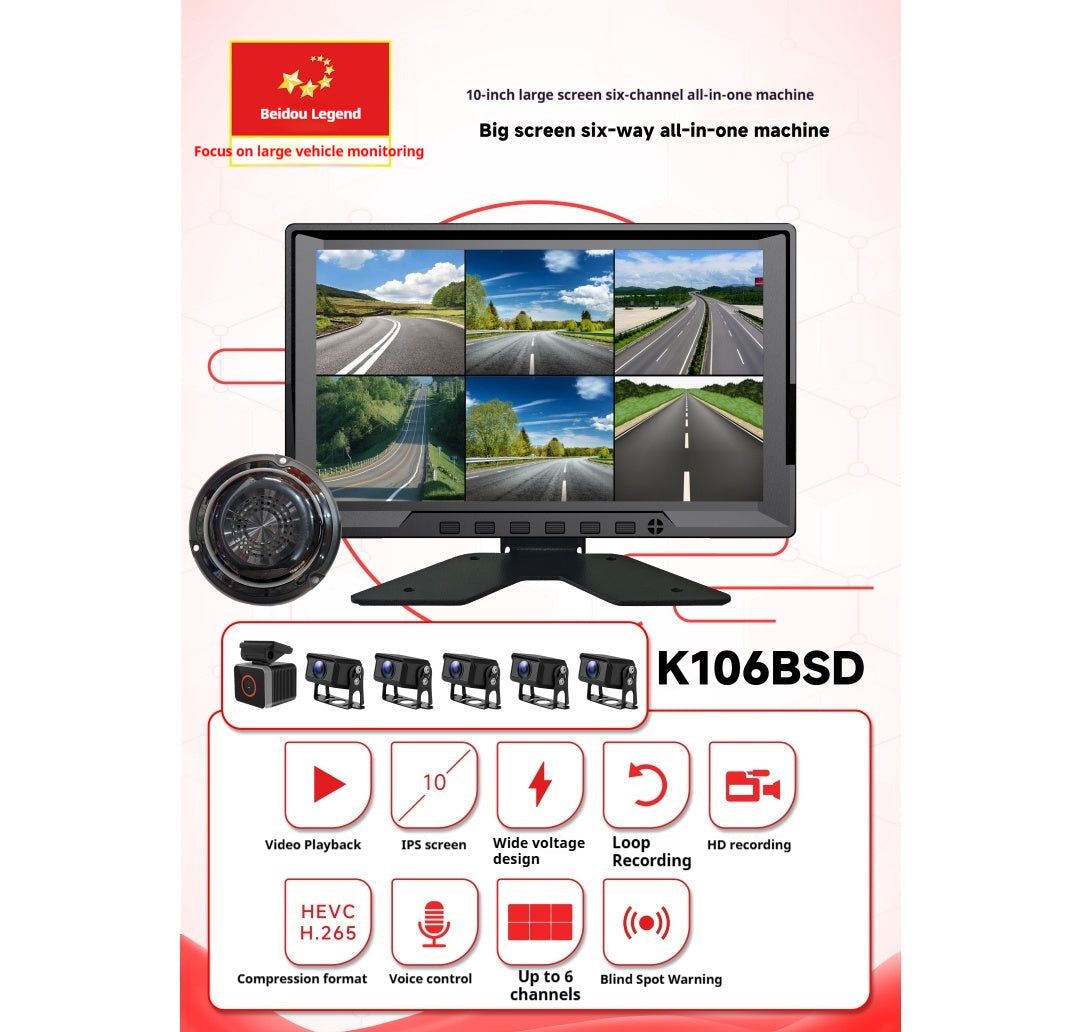 10.1 Inch 6-Channel All-in-One BSD MmWave Sensor System
