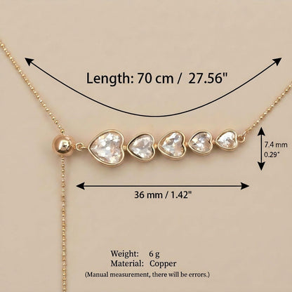 Multi-layered Heart-shaped Diamond Layered Necklace
