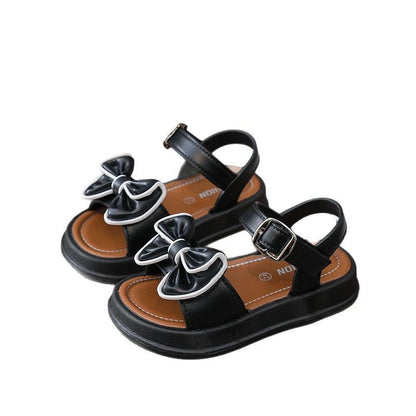 Girls Bow-Knot Non-Slip Velcro Sandals