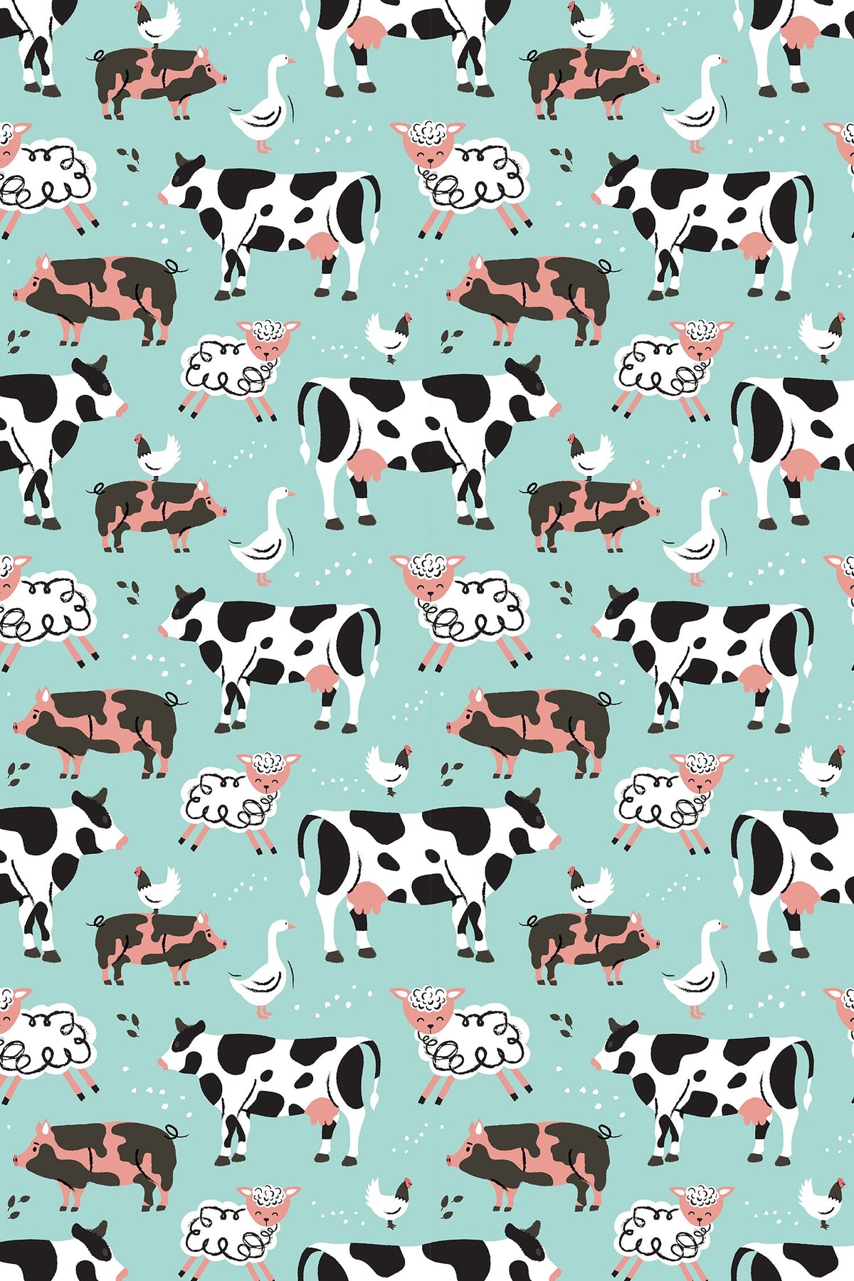 Soft & Stretchy Zipper Footie - Farm Friends