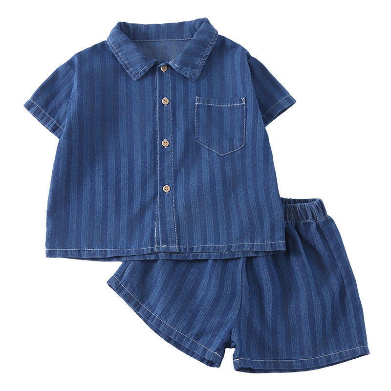 Children's Summer Denim Shirt Set