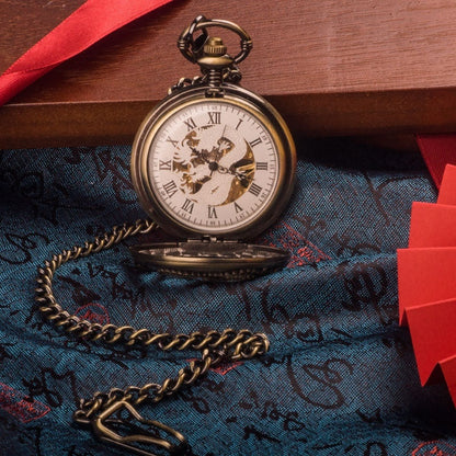 Chinese Dragon Coiled-dragon Mechanical Movement Pocket Watch