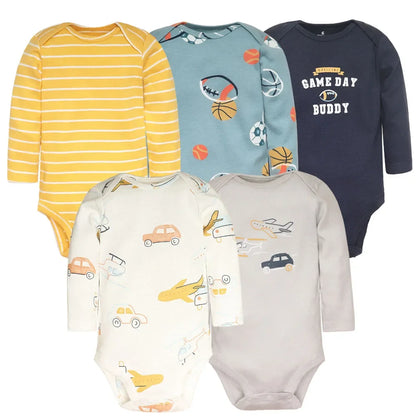2026 New Baby Bodysuit 5PCS/Lot infantil Jumpsuit Boy Girls Clothes Long Sleeve 100% Newborn Body Bebe Clothing kids Costume
