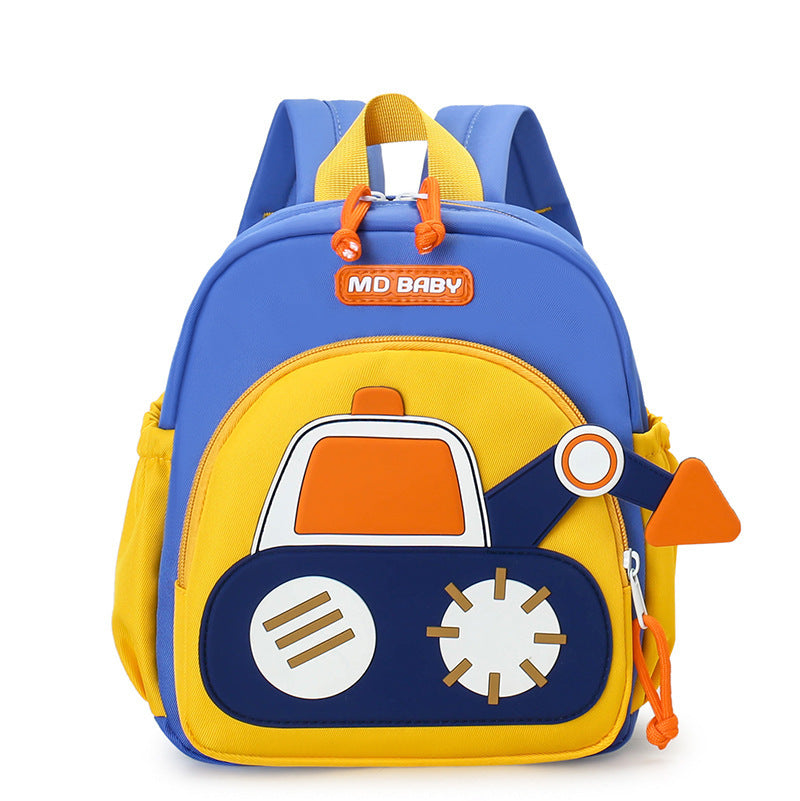 Cute Childrens Backpack Early Education Little Excavator Casual Shoulder Bag
