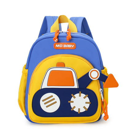 Cute Childrens Backpack Early Education Little Excavator Casual Shoulder Bag