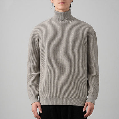 Autumn Winter Solid Color Loose Fit Thick Warm Inner Knit Base Layer