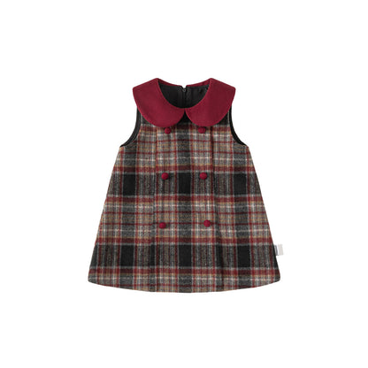 Ruffle-neck Sleeveless Childrens Dress