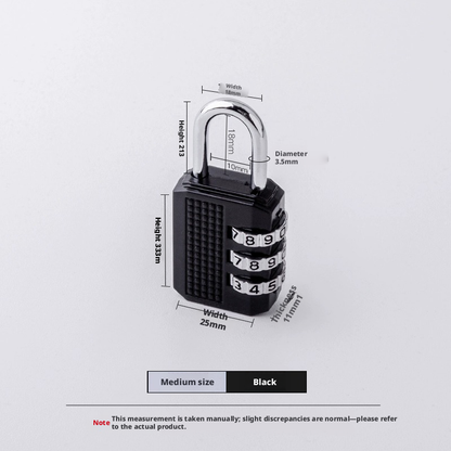 Mechanical combination lock-medium-black