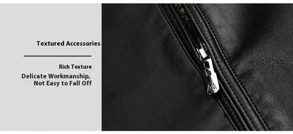 Thin Fleece-lined Soft Leather Jacket For Dad