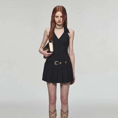 French Kikyo Off-Shoulder Spicy Girl Dress - # GIAA231710019