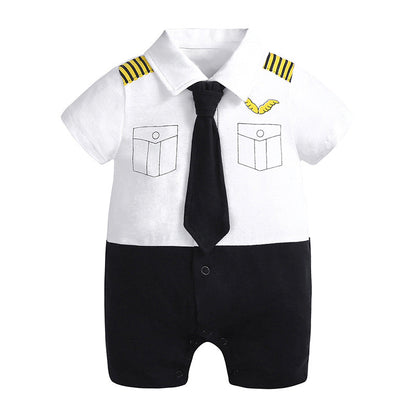 Gentleman Baby Bodysuit Summer Romper for Infants - # BAAA21110056
