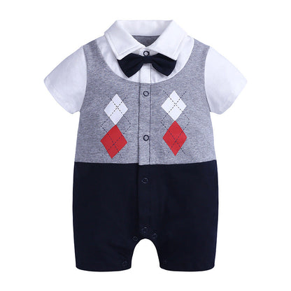 Gentleman Baby Bodysuit Summer Romper for Infants - # BAAA21110056